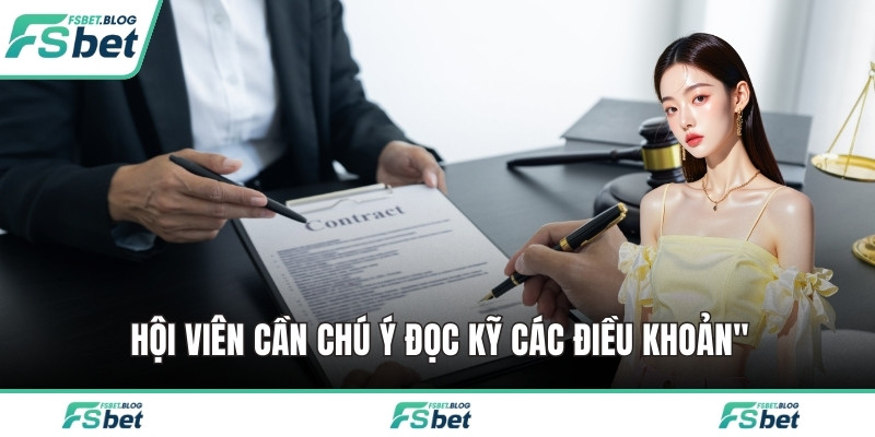 Hội viên cần chú ý đọc kỹ các điều khoản